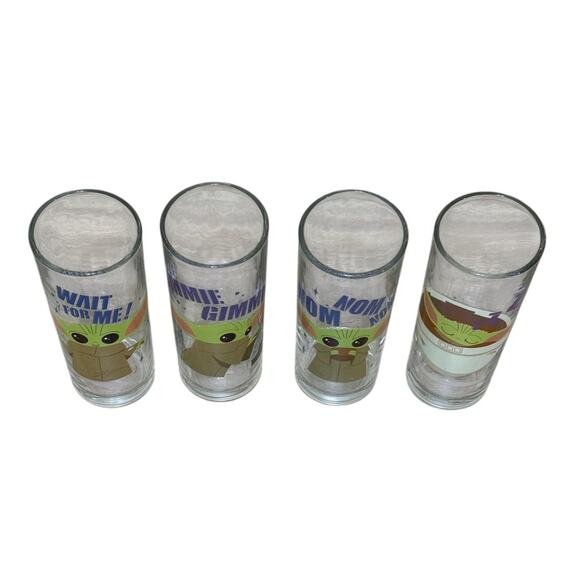 Star Wars Baby Yoda Glassware Set‎ of 4 10 oz Tumbler Din Grogu The Mandalorian - Picture 2 of 5